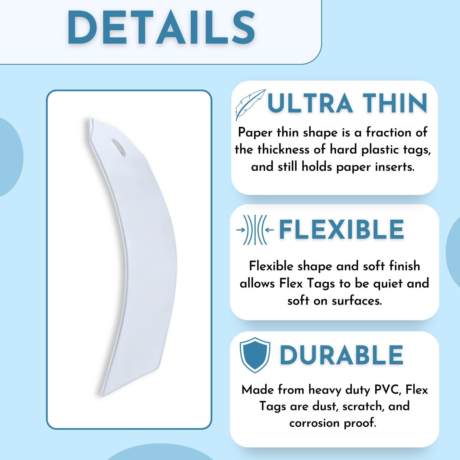 Snapklik.com : Flex Tag, 50 Pack, Clear Flexible Key Tags, Reusable Key ...