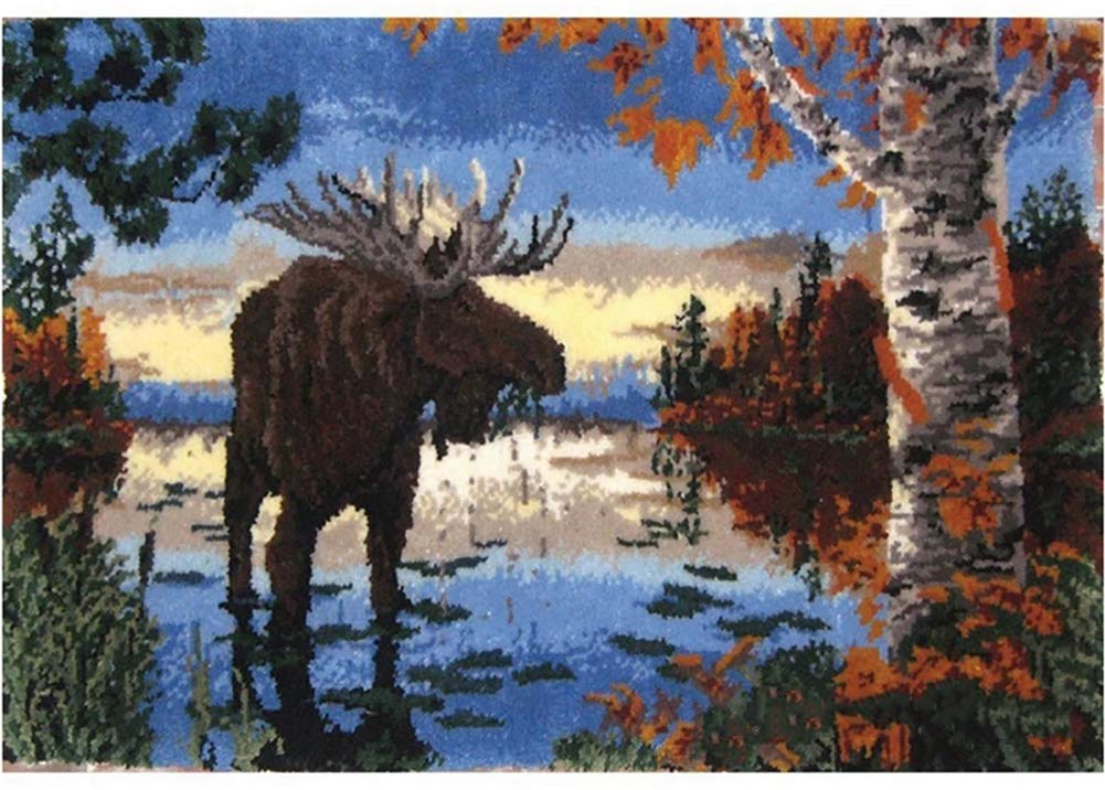 Yaobuyao Latch Hook Kits DIY Cushion Carpet Mat 3D Yarn Crochet Hook Kits Cushion Home Decor Birthday Gifts 109X75CM