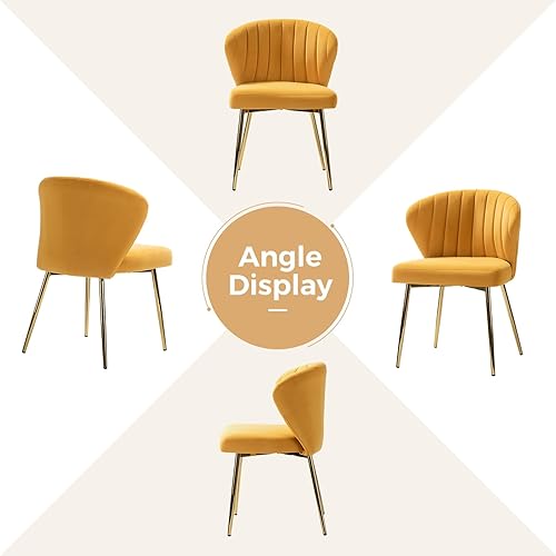Miniatura 30 de TINA'S HOME Sillas modernas para sala de estar, comedor, pequeña silla decorativa de terciopelo con patas de metal dorado, bonita silla lateral