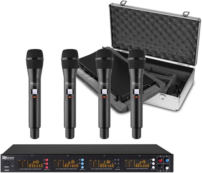 Power Dynamics PD PD504H Professional Wireless Microphone System UHF 4x