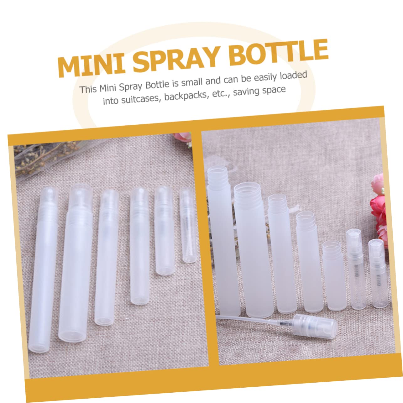 Healeved 48piezas Botellas De Perfume Mini Recargables Spray Transparente para Viaje Contenedores De Cosméticos Portátiles Sin Fugas