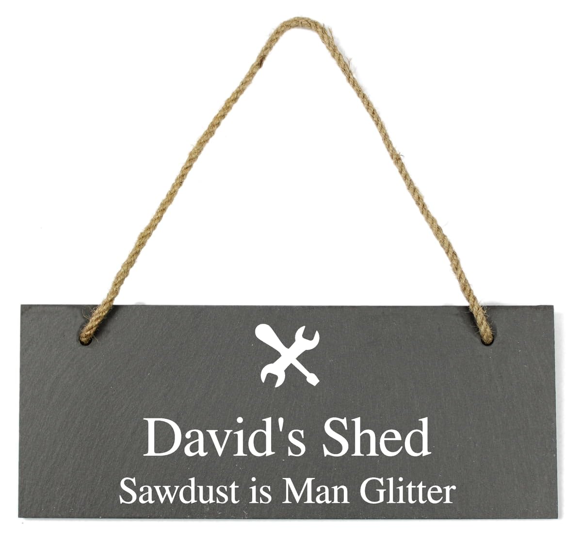 Personalised Tool Motif Hanging Slate Shed Garage Workshop Door Sign