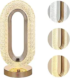 Luminária de Mesa Abajur de Cabeçeira com 3 Modos de Iluminação LED Botão Touch Sem Fio Recarregável Para Criado Mudo, Estudos, Trabalho, Quarto, Escritório, Sala, Decoração e Leitura Dourado Premium