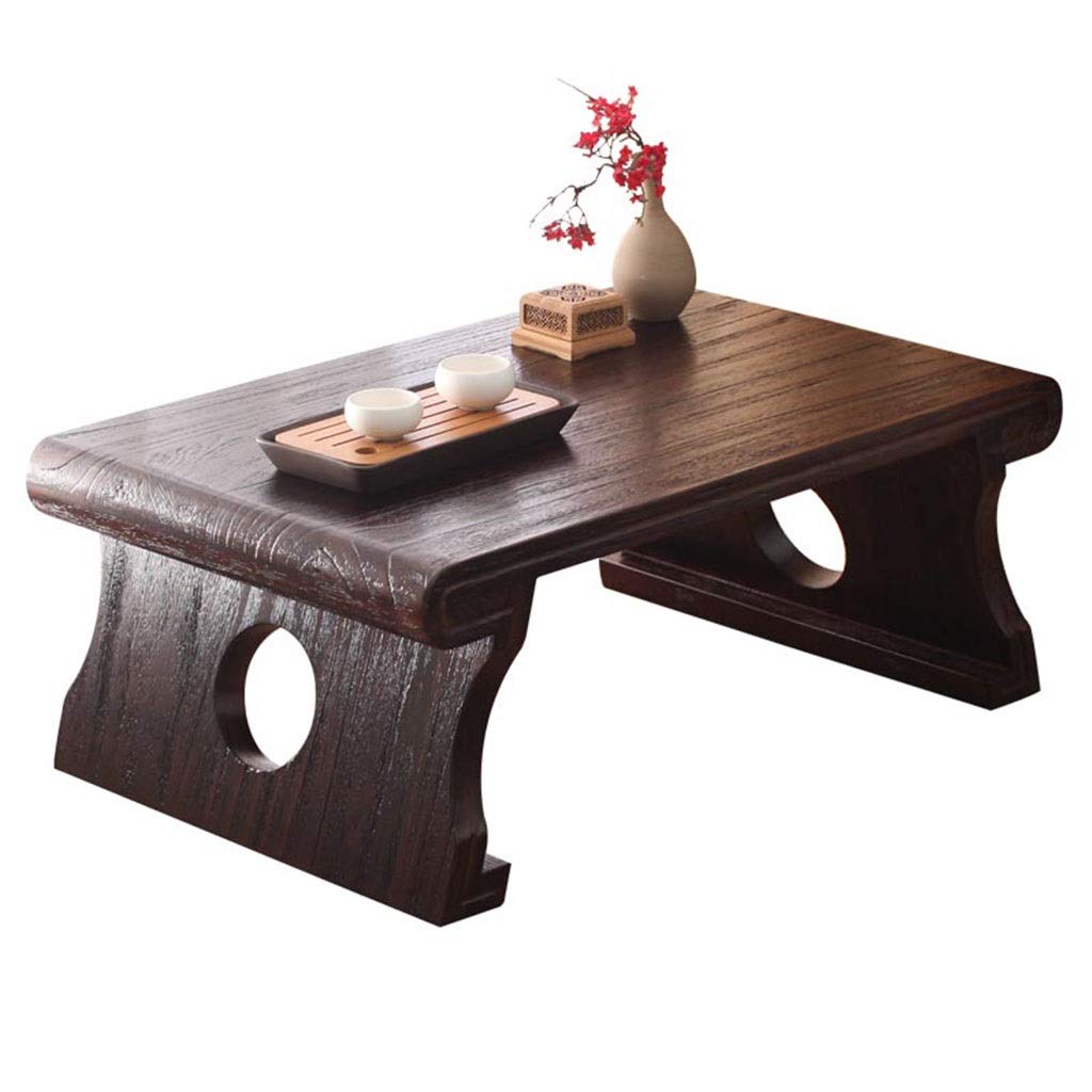 Table basse en bois massif marron 60x40x30 cm pour salon et bureau