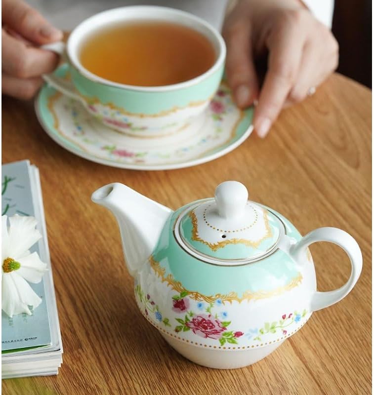 Mother Child Pot Afternoon Tea Set Cup for Person to Drink Ceramic Flower Teapot Cups