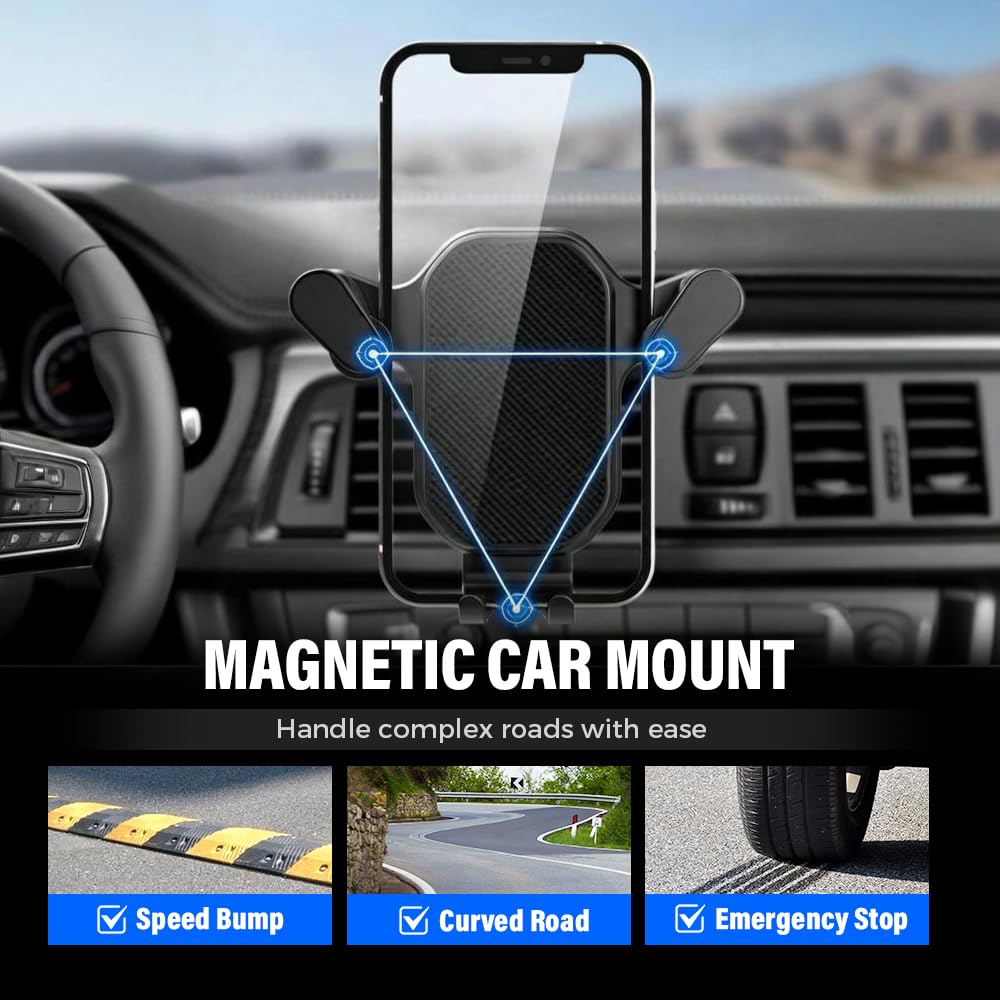 PVZXR Air Vent Car Phone Mount Holder 2026 New Wider Clamp Metal Hook Car Phone Holder Vent Thick — view 2