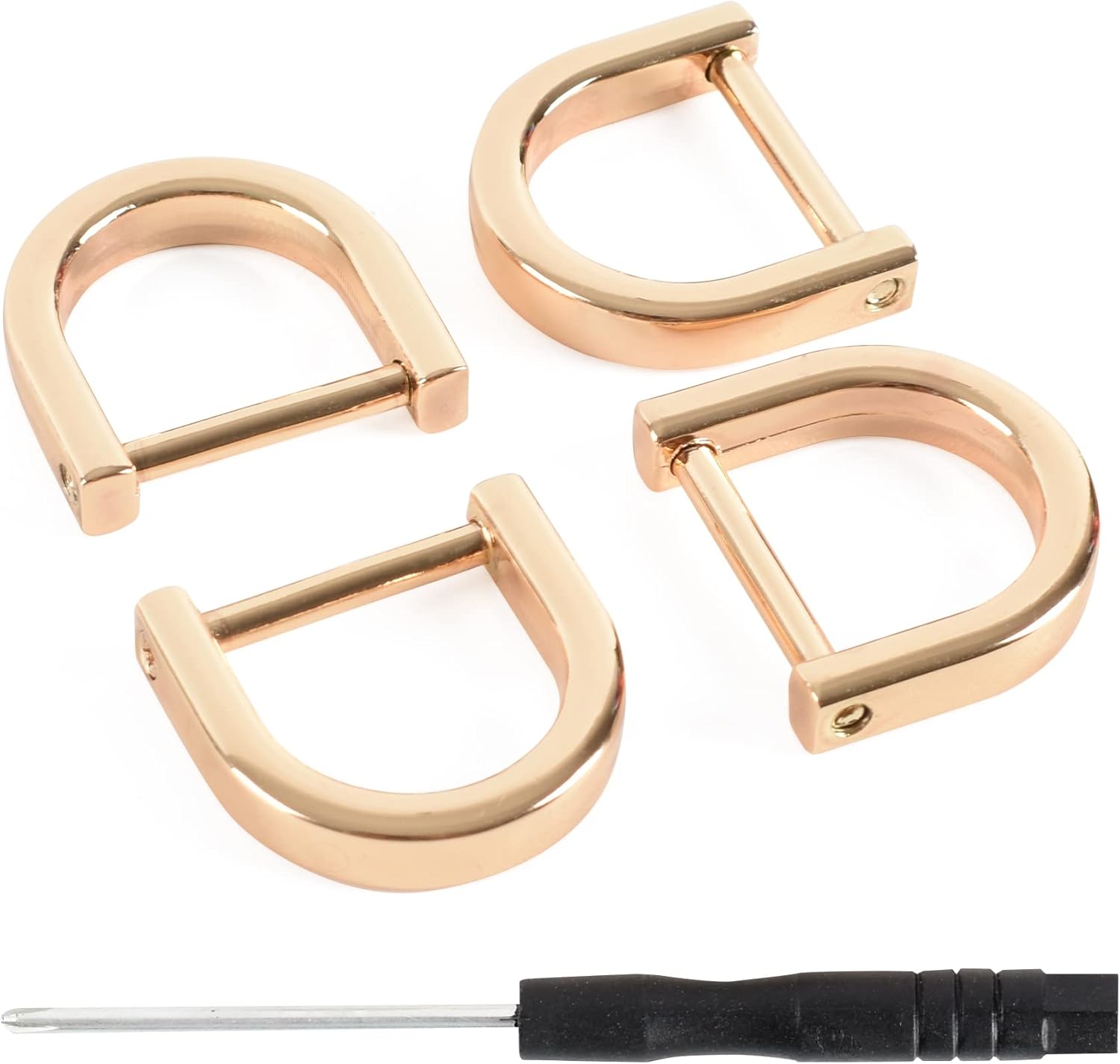 Hebilla de anillos en D de tornillo, Oro