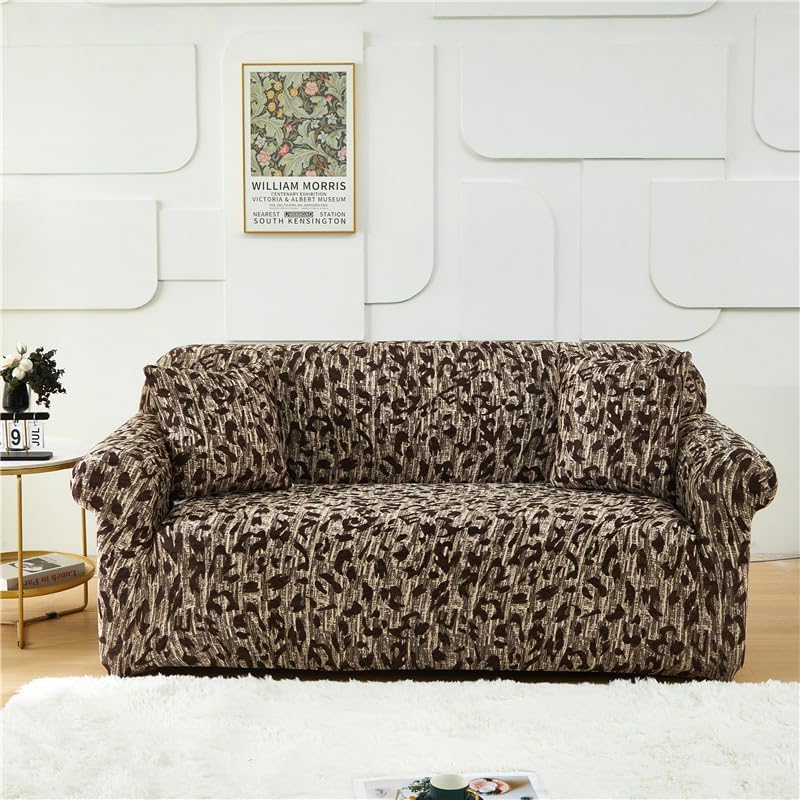 AURLOE Funda de sofá estampada, Juego de funda elástica para sillón, funda de sofá biplaza con patrones para sillón con cojines de 2 plazas, sofá