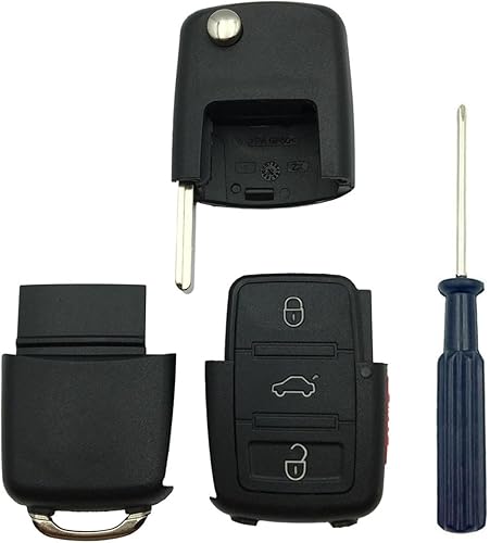 Miniatura 3 de OVIOBOER Funda de repuesto para llavero de 3+1 botones, VW, Volkswagen, GTI, Jetta, Eos, Golf, sin llave, entrada y control remoto (tipo B-2 piezas)