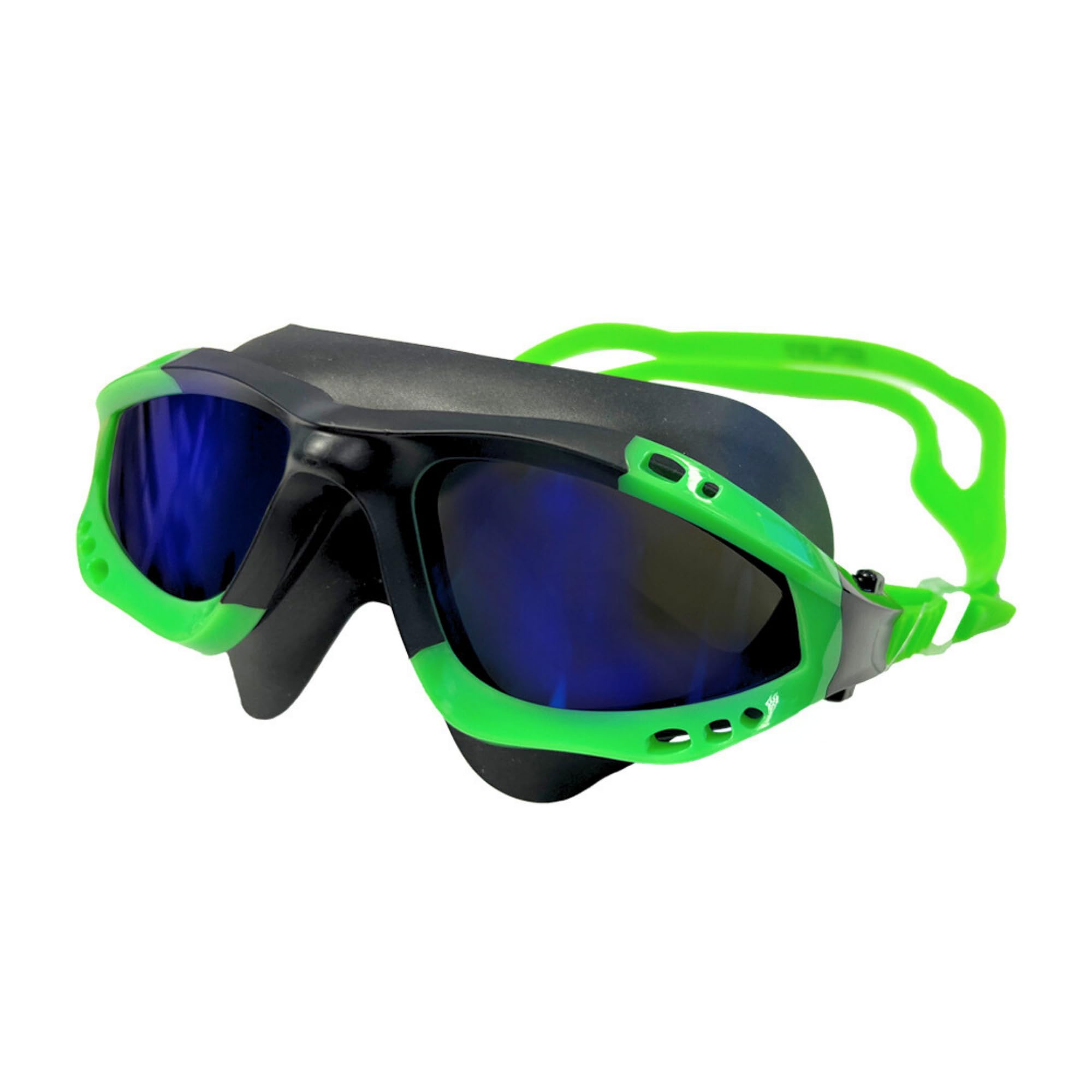 SPURT Noosa Green Anti-Fog UV Protected Swim Goggles, Swimming Goggles with Durable Silicone Build with Mirror Lens
