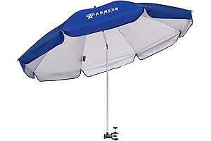 AMMSUN XL Beach Chair Umbrella with Sunshade Canopy
