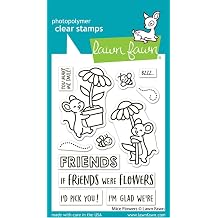 Lawn Fawn LF4076 Mice Flowers 3X4 Clear Stamp Set