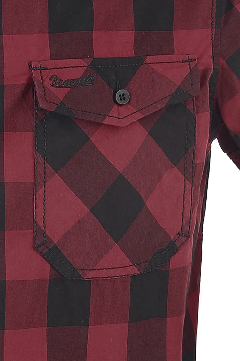 Brandit Roadstar Uomo Camicia Maniche Corte nero/rosso Regular