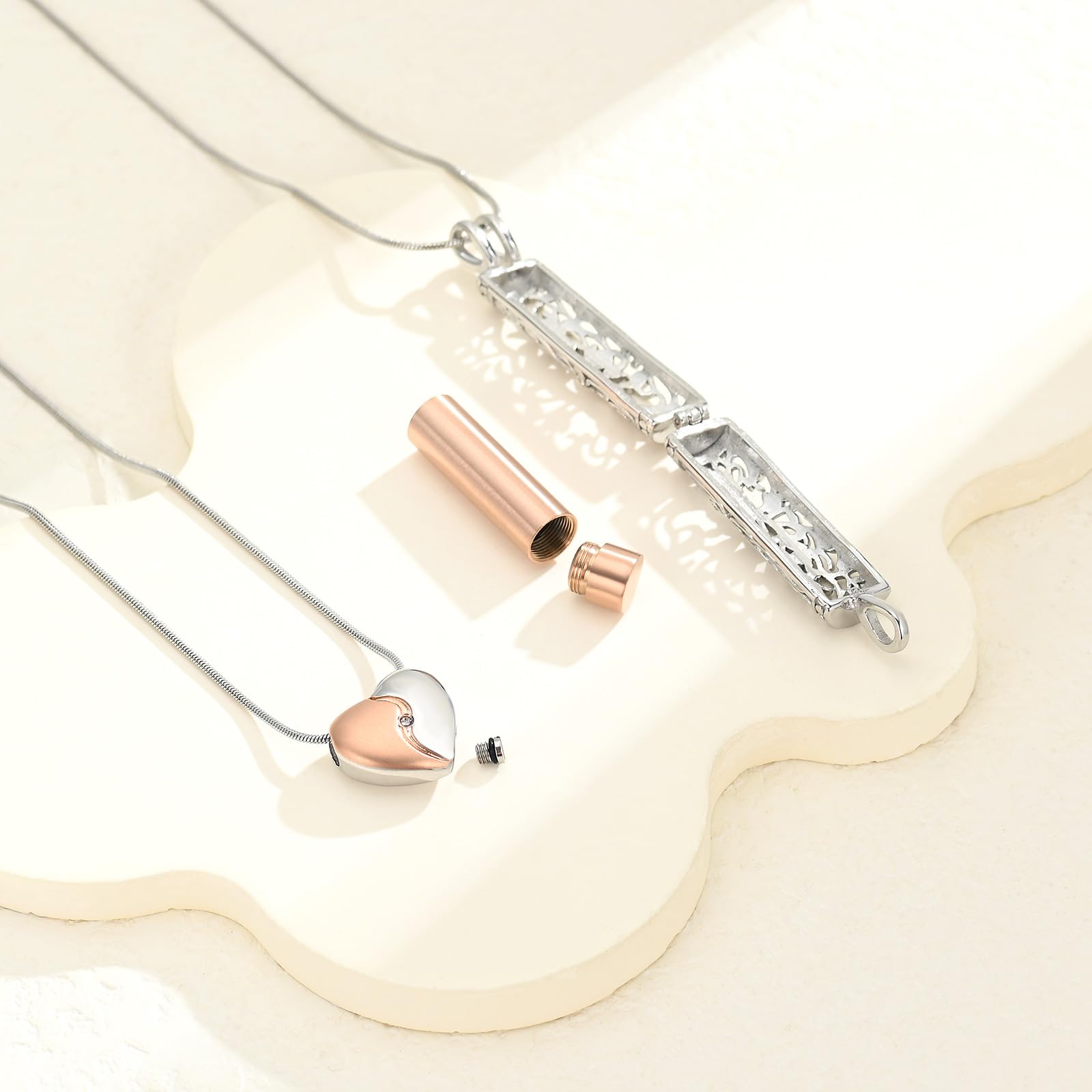 Collar de urna de árbol de la vida con forma de corazón para cenizas humanas, pelo o tierra, acero inoxidable, recuerdo y contenedor de cenizas