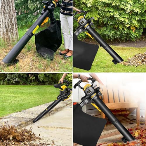 Soplador eléctrico de hojas, aspiradora de jardín y trituradora con bolsa de 40 L, potencia de 3800 W, relación de trituración 16:1 para hojas, hierba, polvo y desechos