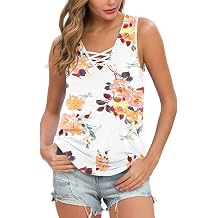 Feiersi Womens Sleeveless Criss Cross Casual Tank Tops Basic Blouse