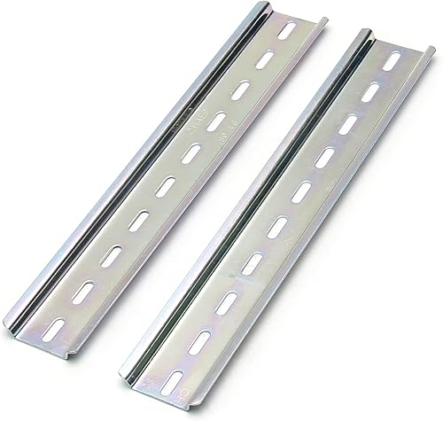Fielect Guía de montaje de acero ranurado para riel DIN de 7.874in x 1.378in x 0.256in de grosor, tono plateado