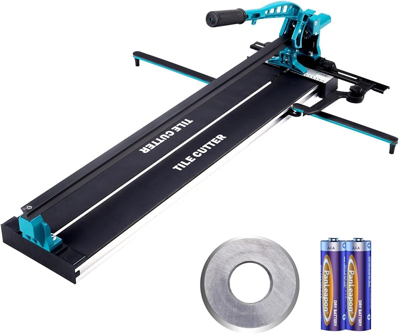 VEVOR Manual Tile Cutter, 32 inch, Porcelain Ceramic Tile Cutter with Tungsten Carbide Cutting Wheel, Infrared Positioning, Anti-Skid Feet, Durable Rails for professional installers or beginners
