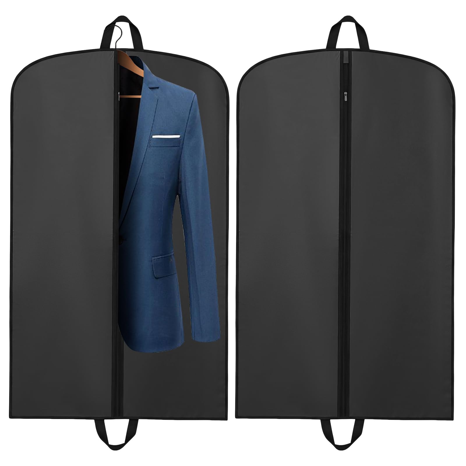 2Pcs Suit Bag, PEVA Suit Carriers for Men with Handles, Travel Garment Bags