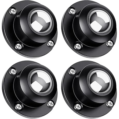 4 Pack hufu1234 1 Inch Self-Adhesive Caster Wheels in Black for Furniture Movers