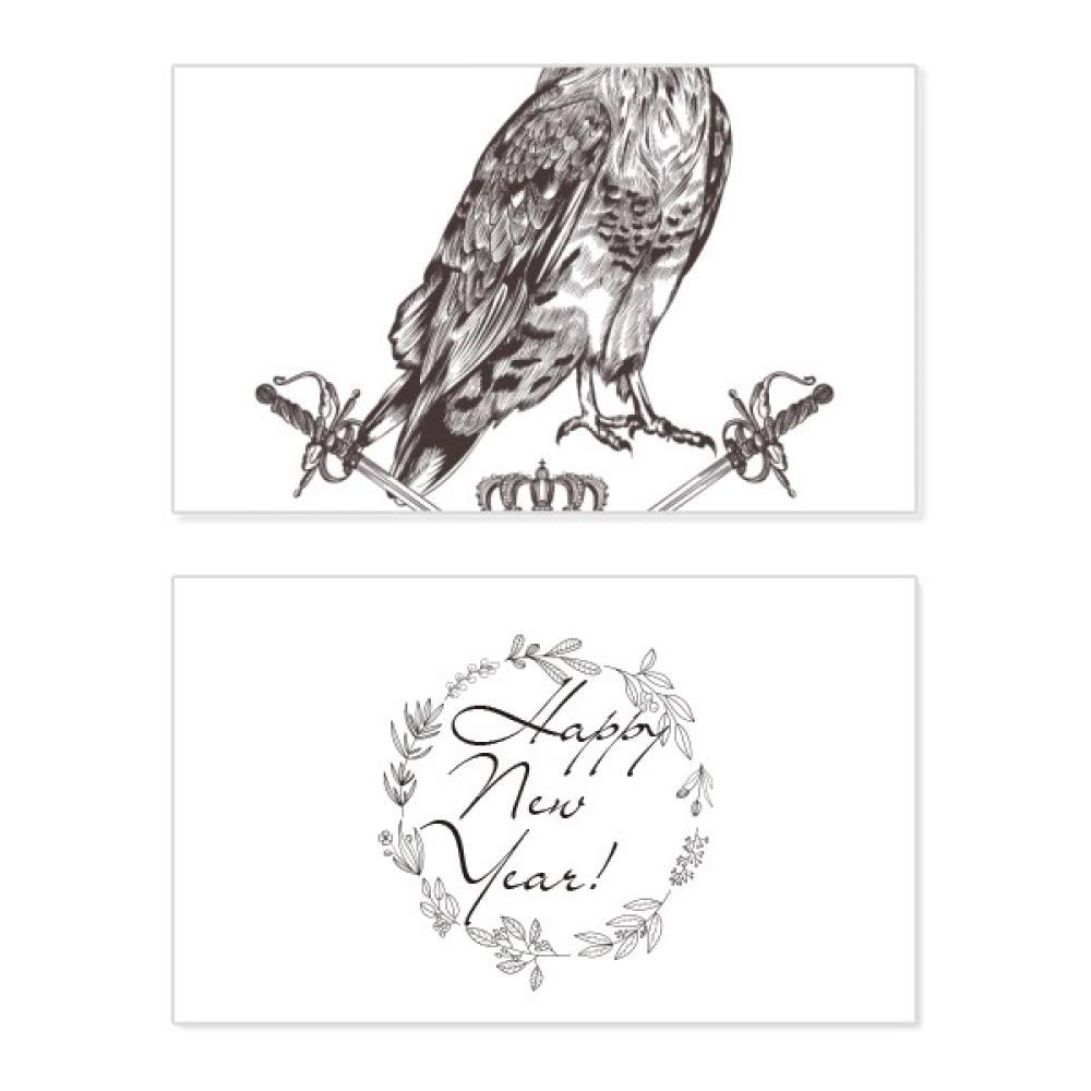 Tarjeta de Año Nuevo barroca Eagle Sword Crown, felicitaciones con animales 5