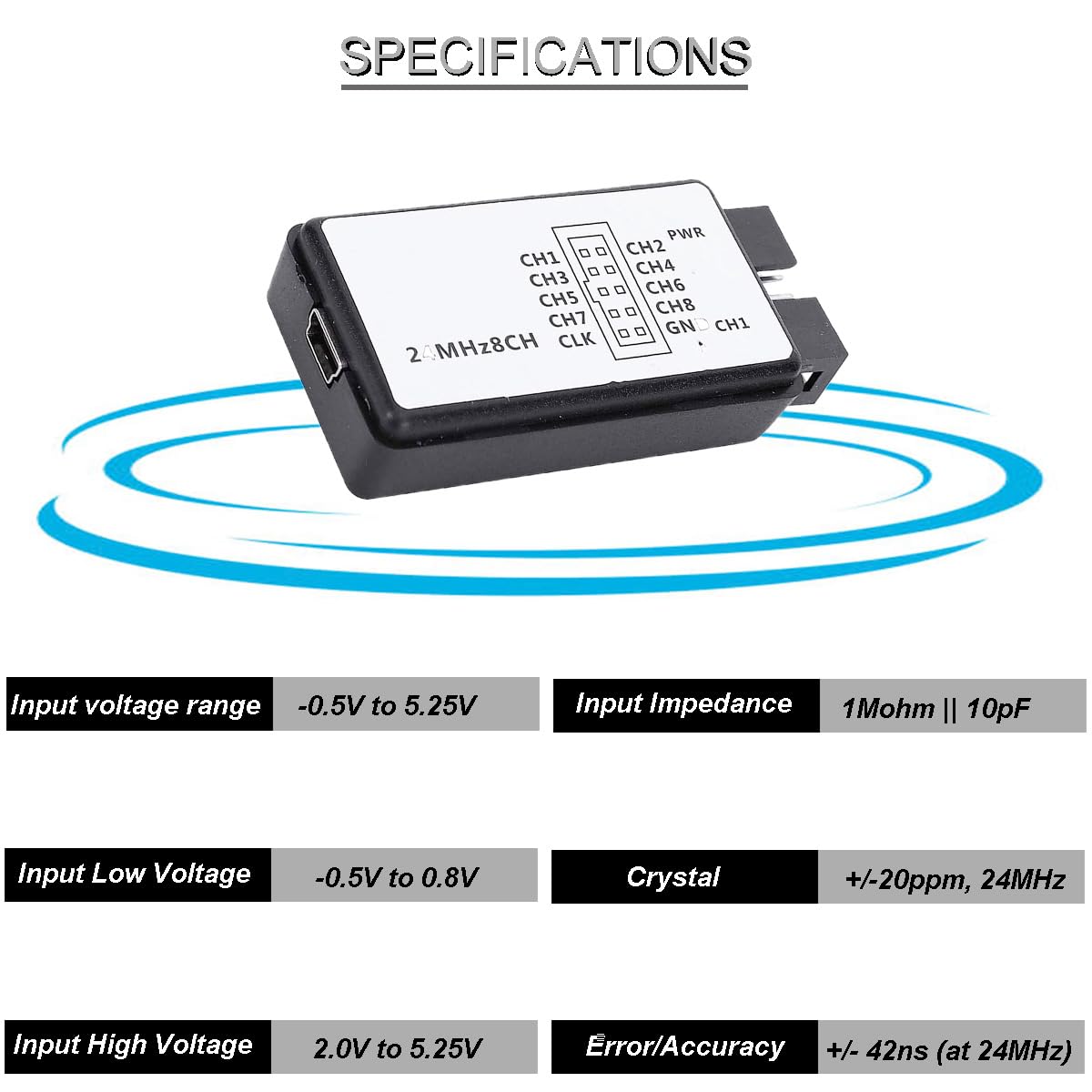 Testhaken Set Dupont Kabel DAOKAI USB-Logikanalysator Set – 8 Kanäle, 24 MHz, Perfekt Für Arduino, FPGA & Co