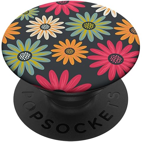 Modern Florals on Grey PACJ0194 PopSockets PopGrip: Swappable Grip for Phones & Tablets