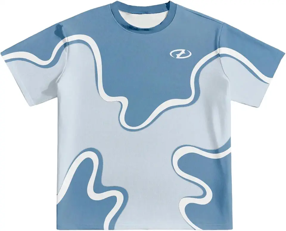 Men's Color Block Graphic Tees Casual Short Sleeve Crew Neck T Shirts