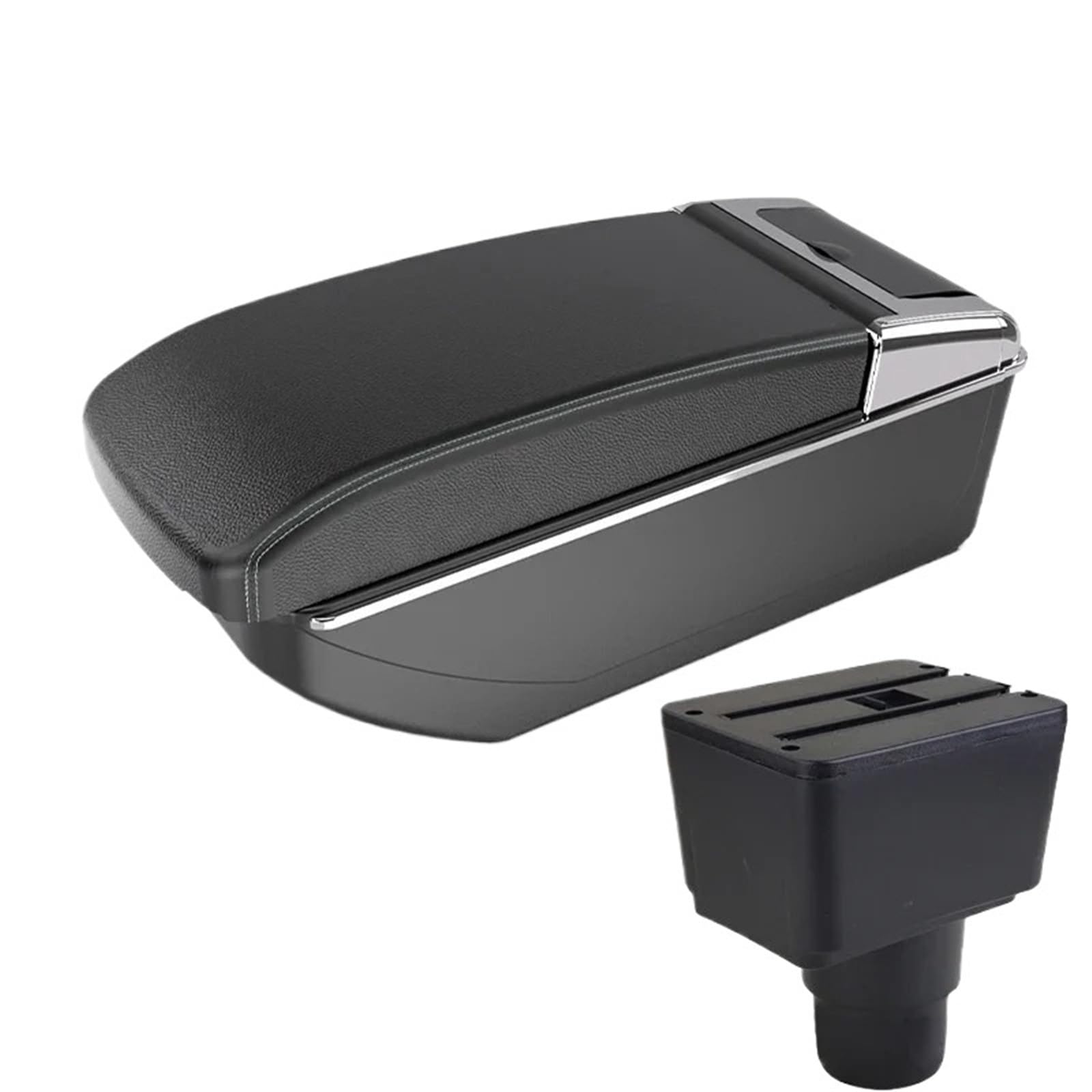 NOKRGQW Car Armrest Box For EcoSport 2018-2024 Car Center Console Interior Modification Armrest Double-layer Storage Box USB(B3 white line NOUSB)