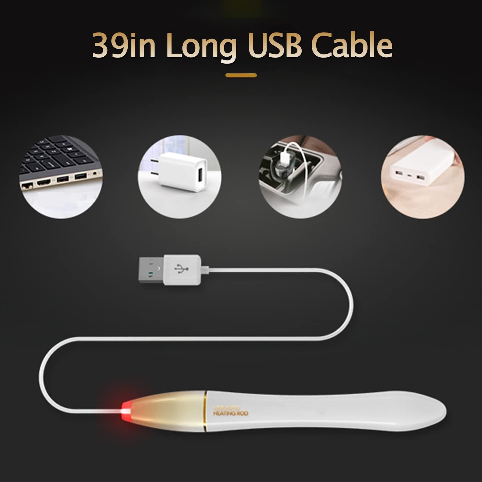 Bastone riscaldante per auto USB, bastone riscaldante a 42 ℃ a riscaldamento rapido/regolazione automatica della temperatura, asta di asciugatura in diatomite assorbente, set da 2 pezzi