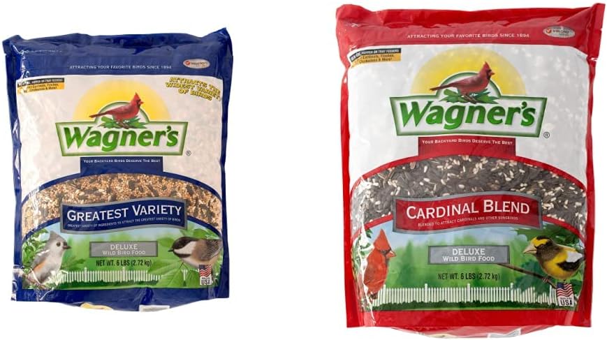 Wagner's Bird Food Variety Bundle with Cardinal Blend (6 lbs) and Greatest Variety Blend (6 lbs)