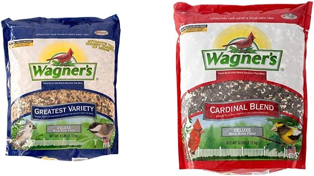 Wagners Bird Food Variety Bundle with Cardinal Blend 6 lbs and Greatest Variety Blend 6 lbs