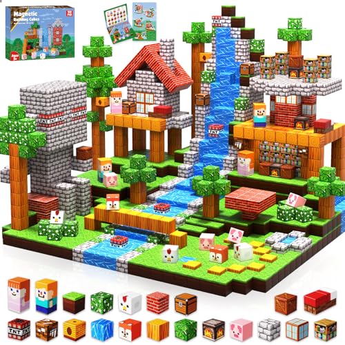 Annexfun 150PCS Magnetic Blocks - Magnetic Building Blocks Stacking Magnets for Kids Sensory Toy for STEM Montessori Sensory Toys for Kids 3+ Boys and Girls Christmas Birthday Gifts