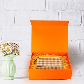 Rsgift Orange Graduation Gift Boxes, 11x7.8x3.5 Inches, with Lids, Perfect for Valentines Day, Birthdays & Presents