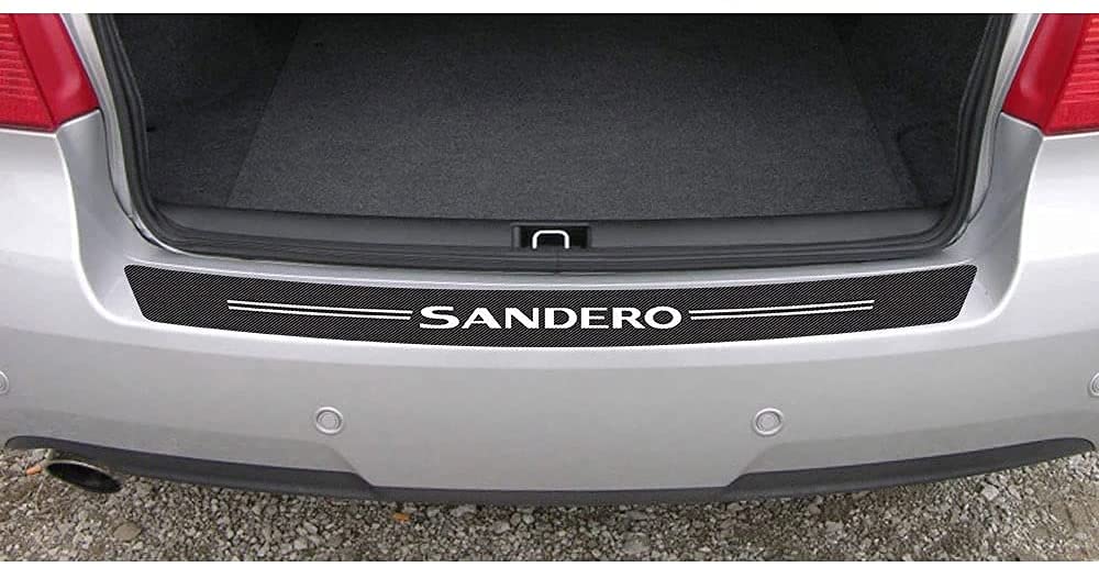 Protecteur Pare-Chocs Arrière Fibre De Carbone - Pour Dacia Sandero, Logan, Duster - Anti-Rayures & Look Sport