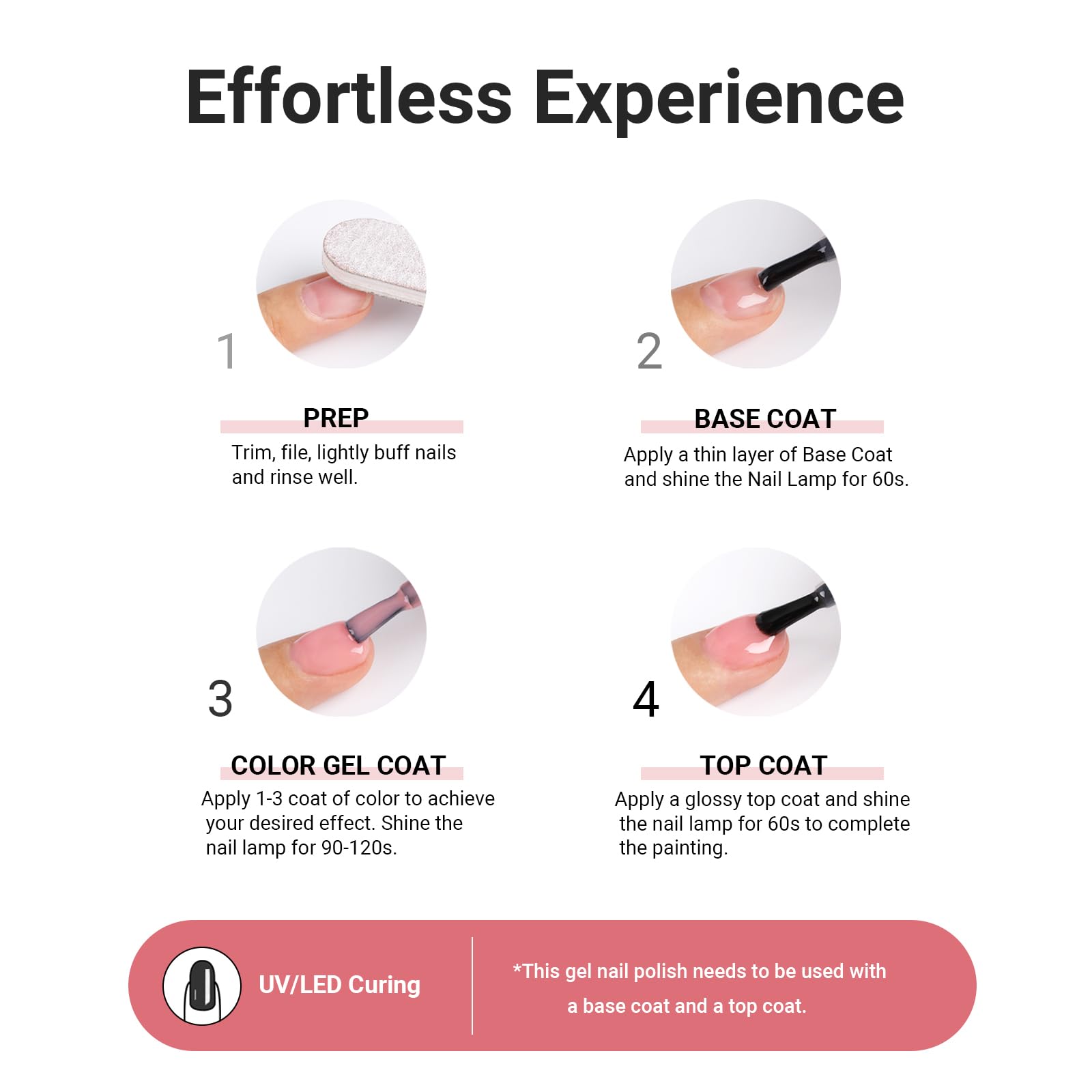 TUTUYU Smalto per Unghie in Gel Rosa Nude, 12ml Smalto per Unghie in Gel Jelly-Pink Traslucido - 28+ Giorni di Durata, Manicure Pesca-Nude per Fai da Te e Salone - T148