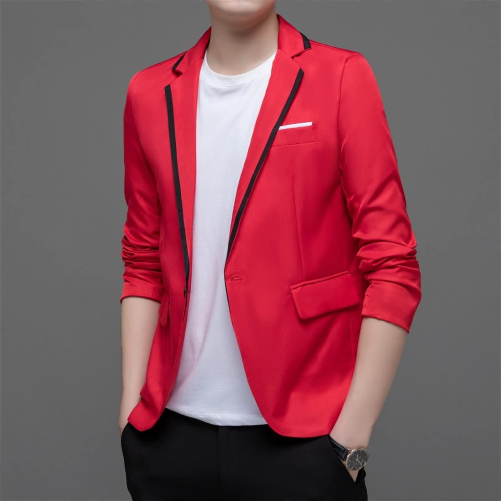 Blazer élégant pour homme, veste à manches longues boutonnée, sportive, mariage, loisirs, affaires, coupe droite, costumes et vestes pour homme, veste de smoking pour mariage