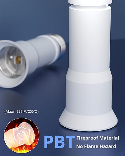 Miniatura 4 de JACKYLED Extensor de enchufe de luz E26 extensible de 4 niveles, extensión de 3.1-4.3 pulgadas8-11cm, adaptador de bombilla E26E27, extensión de