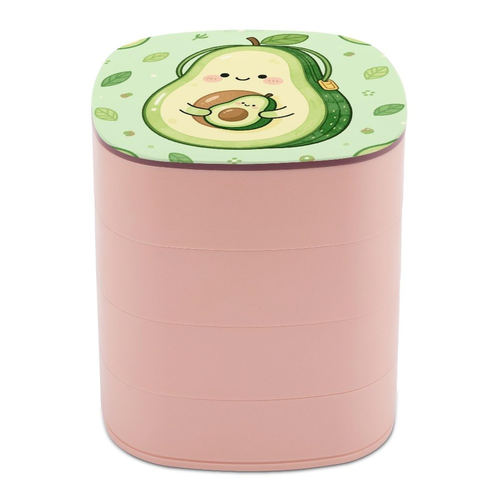 VstaDank Avocado Green Jewelry Box 360° Rotatable Jewelry Organizer 4 Layers Jewelry Case with Lid Fashion Portable Earring Holder for Bracelets Rings Bracelets Vanity