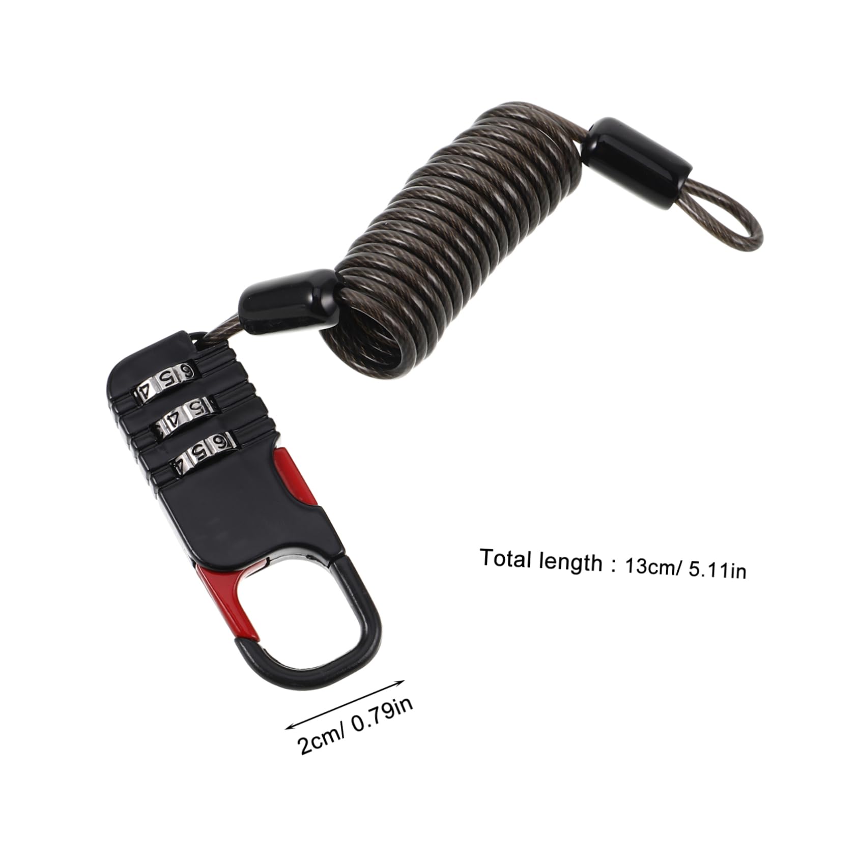 BRIGHTFUFU Bike Lock Cable for Helmet Electric Scooter 3 Combination Lock Black Sturdy Easy to Install