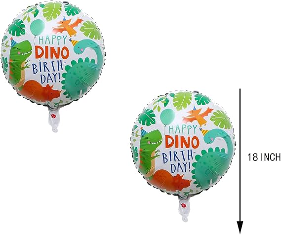 6PCS Dinosaur Foil Balloons for Birthday Party Foil Dinosaur Balloon Set for Wild One Baby Shower Jungle Safari Animal World Themed Party Supplies Decor