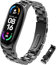 BDIG Cinturino Compatibile per Xiaomi Mi Band 5 Cinturino Mi Band 5, Regolabile in Acciaio Inox Watch Cinturino di Ricambio per Mi Band 5