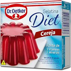 Dr. Oetker Gelatina em Pó Diet, Sabor Cereja, Sobremesa com Sabor e Consistência Deliciosa, Fácil de Fazer, 12g