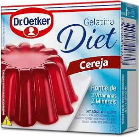 Dr. Oetker Gelatina em Pó Diet, Sabor Cereja, Sobremesa com Sabor e Consistência Deliciosa, Fácil de Fazer, 12g
