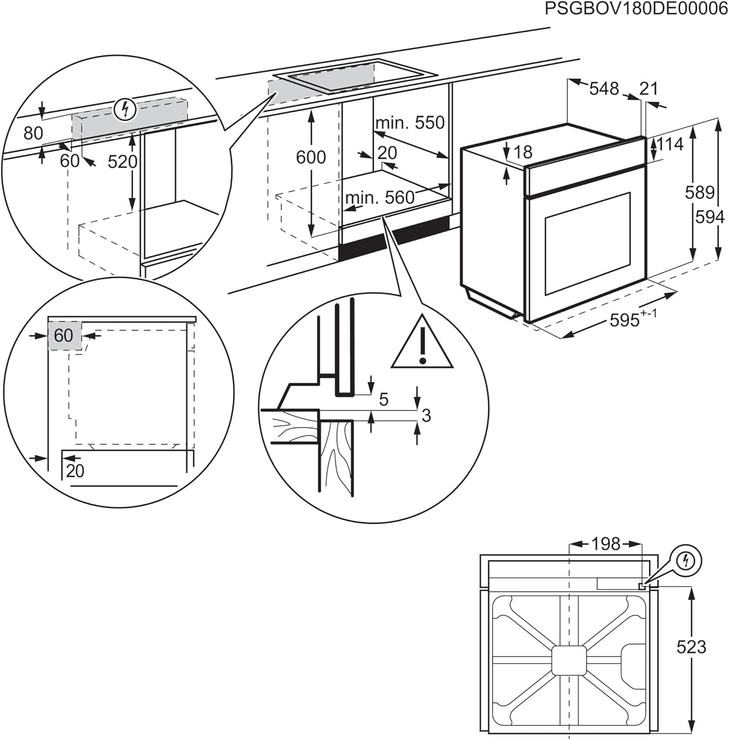 Electrolux EOD4P46TX Serie 600 Forno a Vapore SteamBake da Incasso, 72 L, Multifunzione con Cottura a Vapore, Pulizia Pirolitica, Cottura Multilivello, Inox Antimpronta, 600x560x550 mm