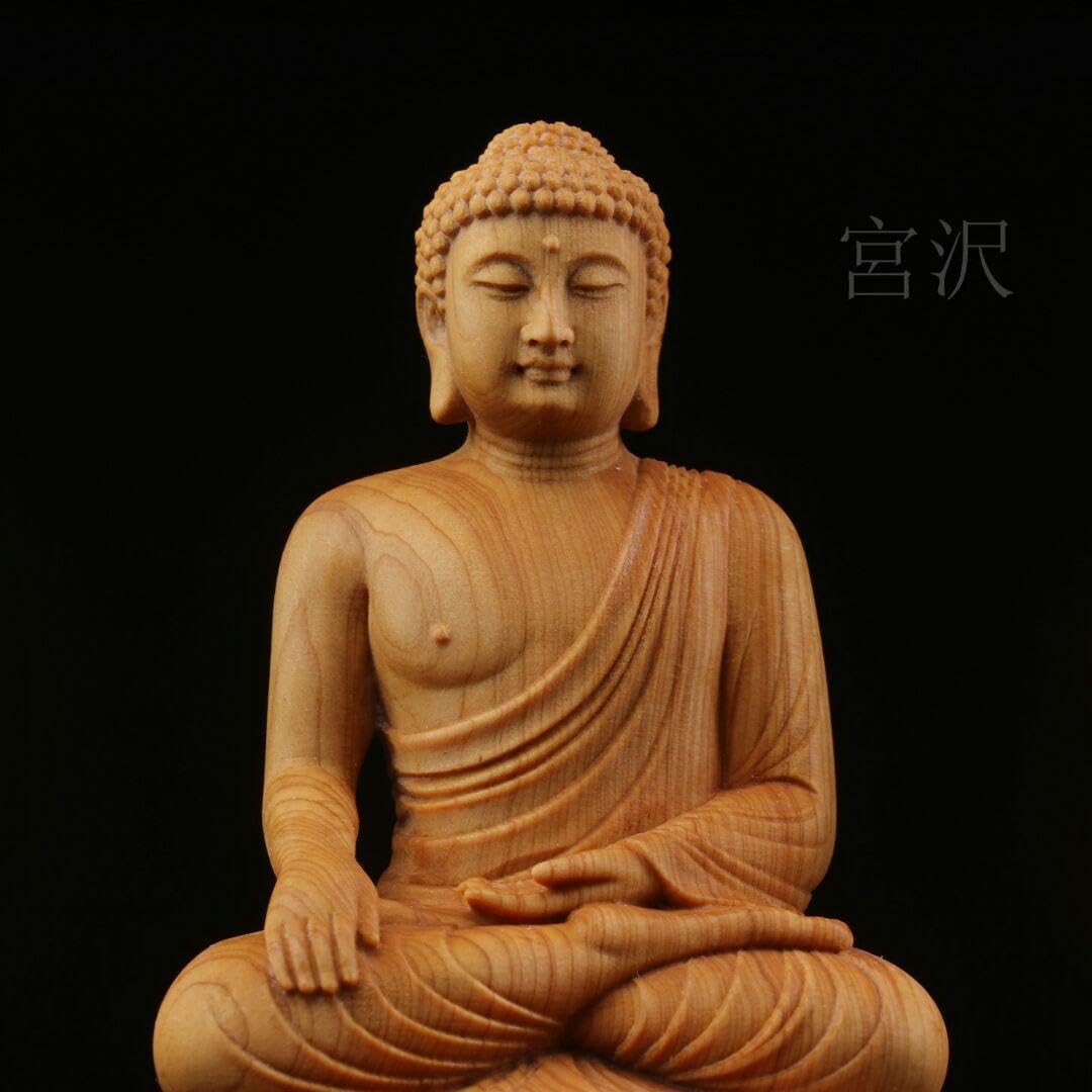 Amazon｜宮沢婆娑三聖 仏教工芸品 稀少珍品 木彫仏像 彫刻美術品｜仏像 