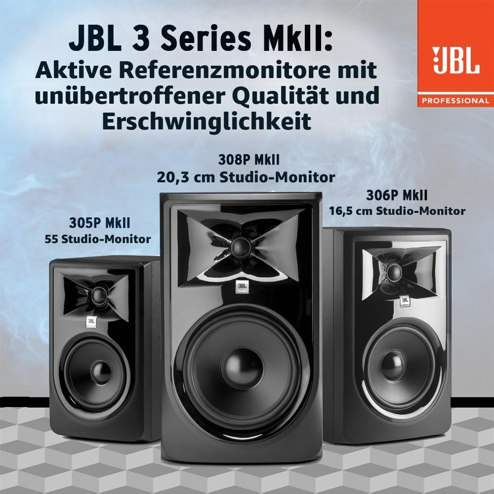 JBL Professional 305P MKII 5 Zoll 2-Wege-Studio-Referenzmonitor mit Stromversorgung