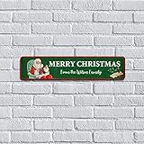 Wodevor Custom Signs Outdoor Metal Merry Christmas Customized Street Sign 4x18 Inch Custom Name Retr