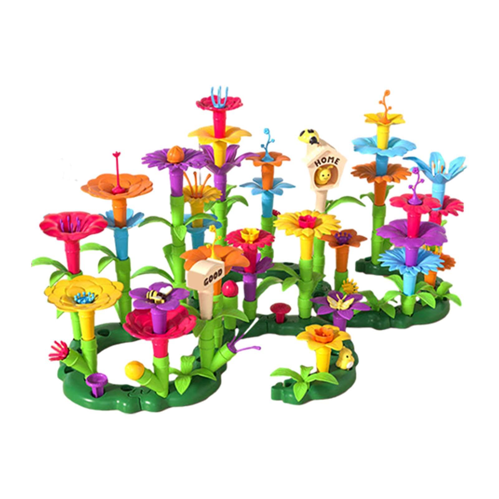 Juego de ramo de flores - Ramo de flores de juguete de construcción de bloques de jardín - Juego apilable reutilizable para niños a partir de 3 años
