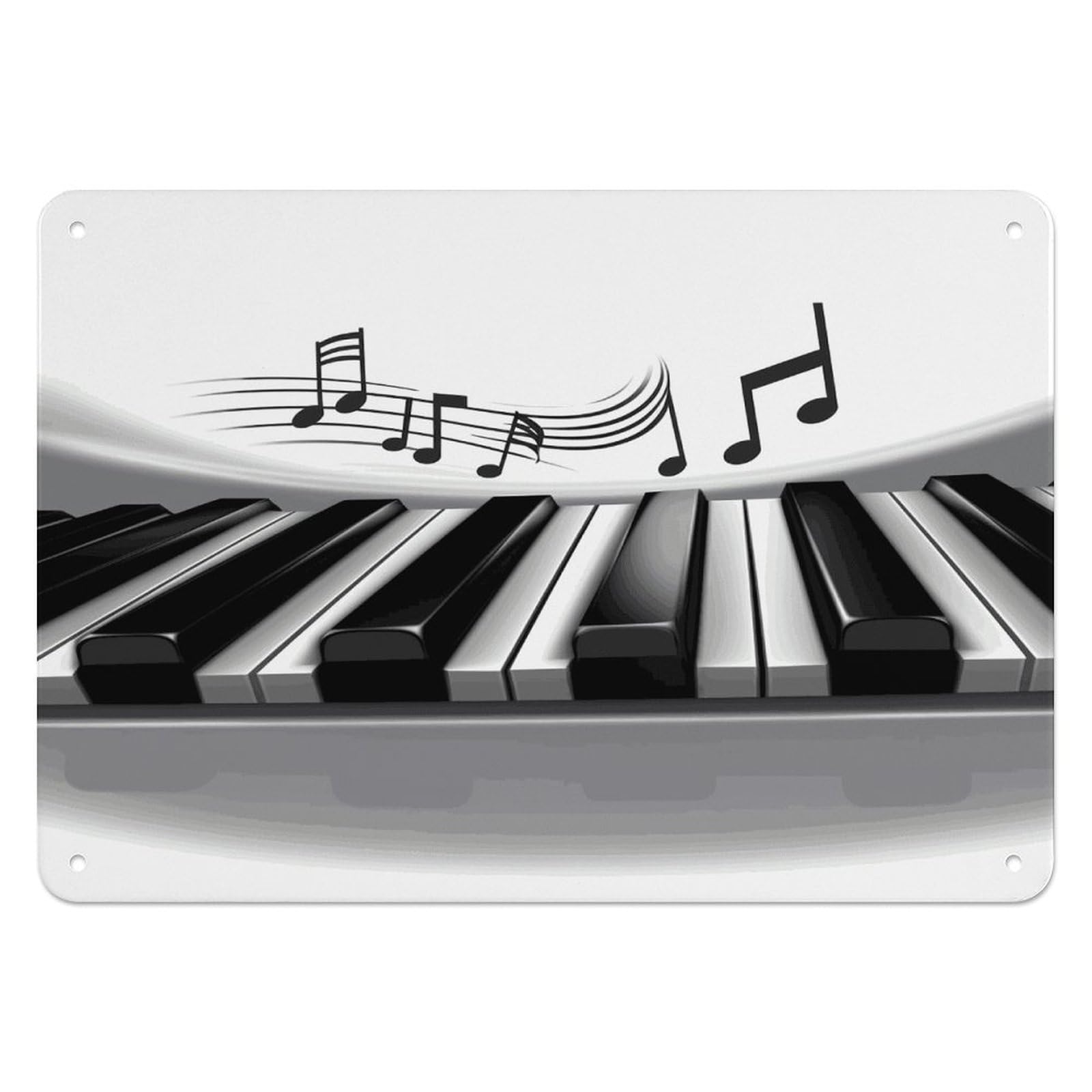 Fekiloot Style Piano Music Symbol Wall Decor Iron Painting Metal Sign